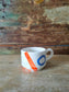 Tazza Cappuccio "Love Burns" Arancio e Blu.