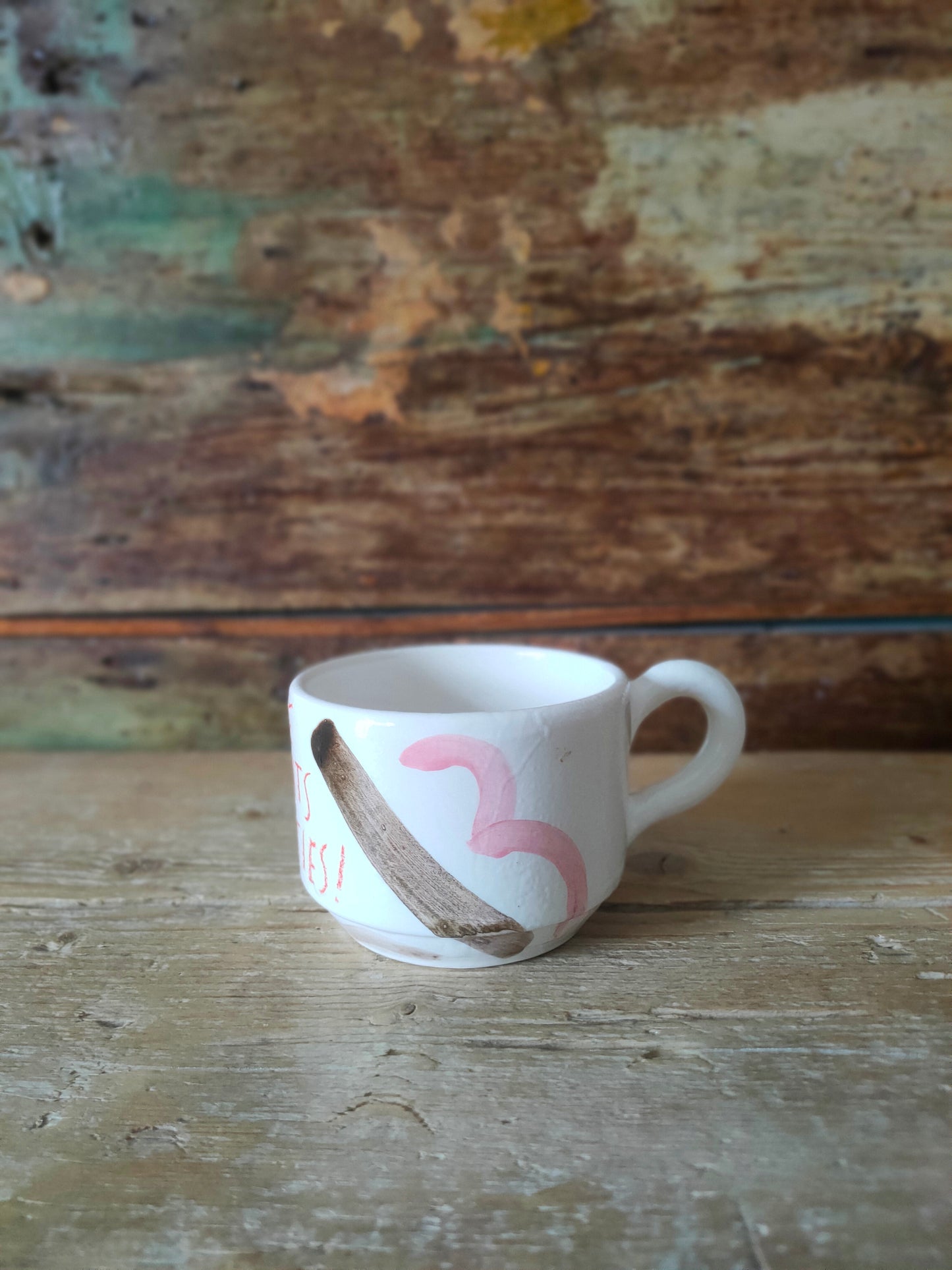 Tazza Cappuccio "Love Burns" Marrone e Rosa