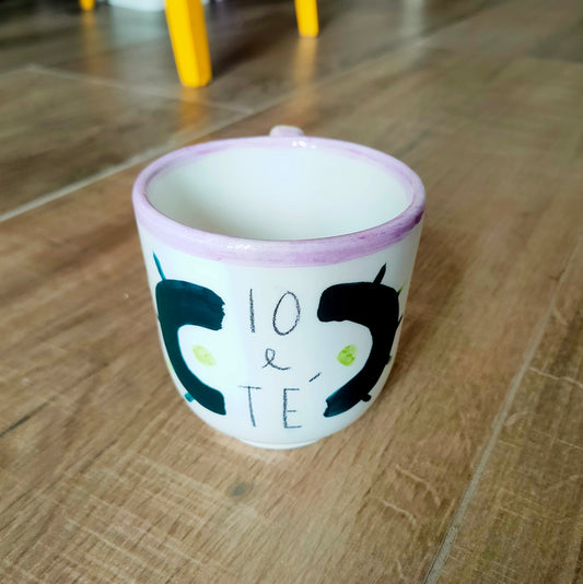 Tazza in Ceramica Dipinta a Mano "Io e Te"