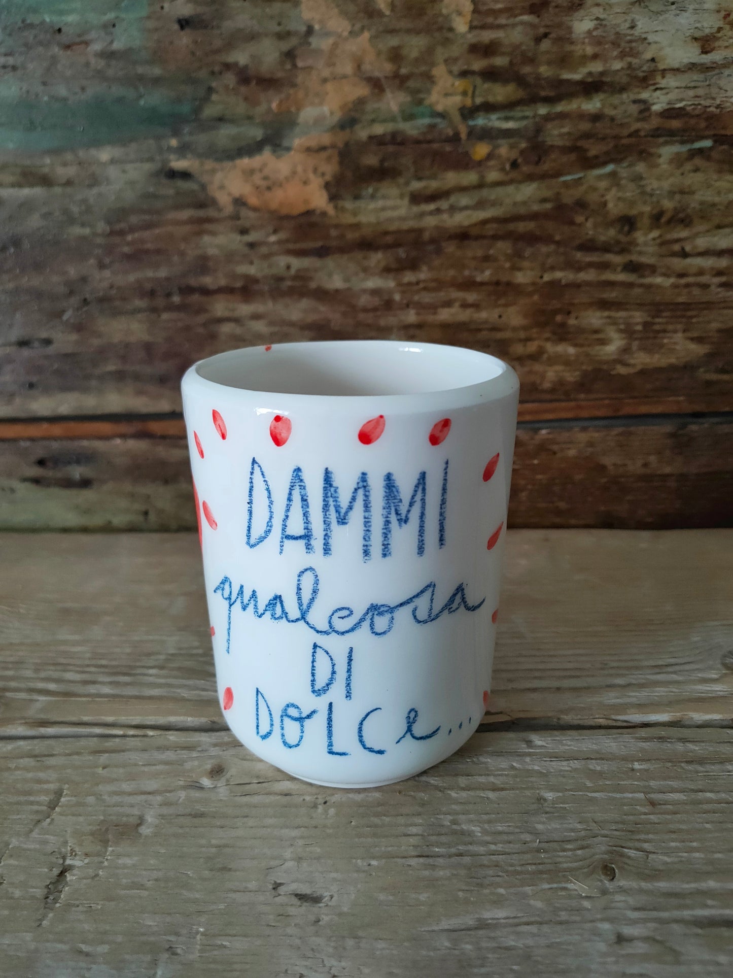 Bicchiere in Ceramica Dipinta a Mano "Dolce"