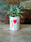 Vasetto con Cuore in Rilievo "Growing Up!" in Ceramica