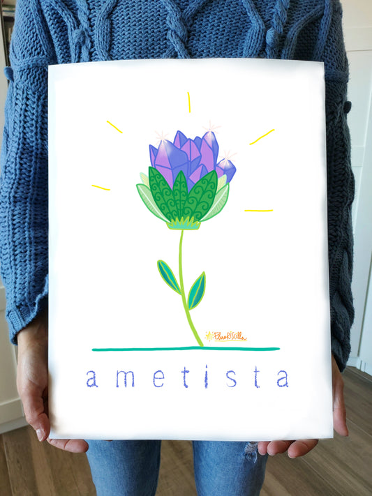 "Ametista" Stampa formato A3 (29,7 X 42 CM) su Carta Pregiata Martellata