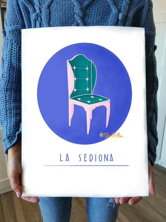 "La Sediona" Stampa formato A3 (29,7 X 42 CM) su Carta Pregiata Martellata